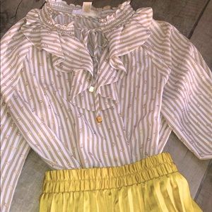 Michael Kors high tie neck blouse. Like new!